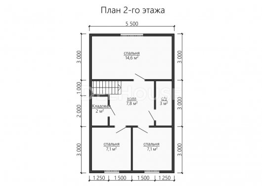 Проект ДБ178 - планировка 2 этажа