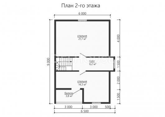 Проект ДБ179 - планировка 2 этажа