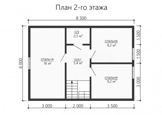Проект ДБ180 - планировка 2 этажа