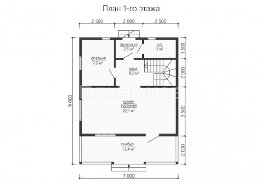 Проект ДБ181 - планировка 1 этажа