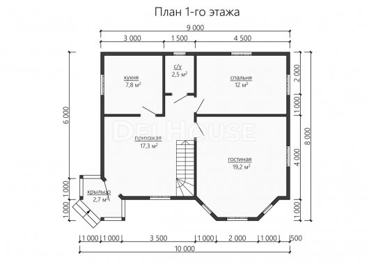 Проект ДБ182 - планировка 1 этажа