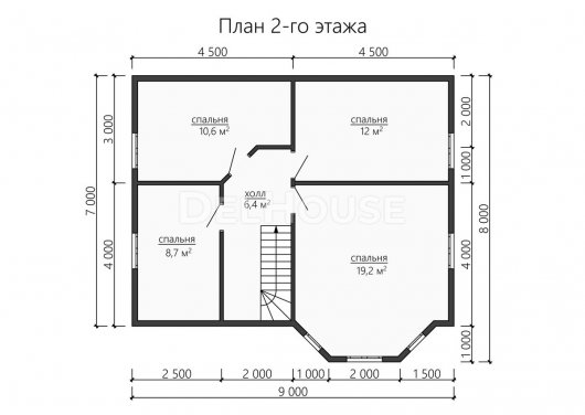 Проект ДБ182 - планировка 2 этажа