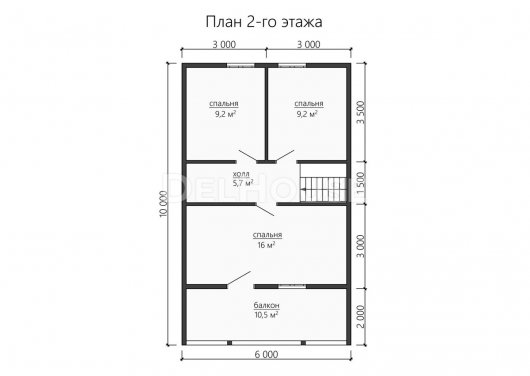 Проект ДБ185 - планировка 2 этажа
