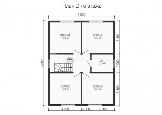 Проект ДБ186 - планировка 2 этажа