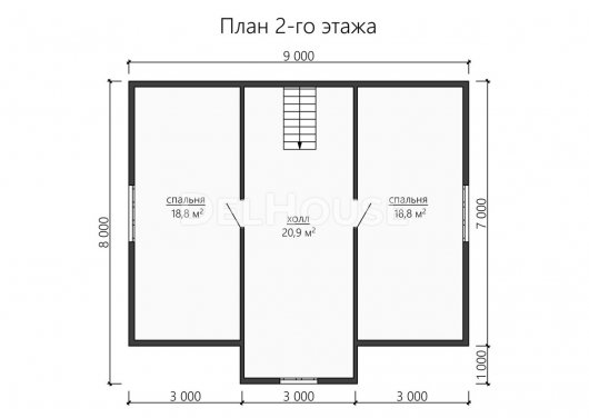 Проект ДБ187 - планировка 2 этажа
