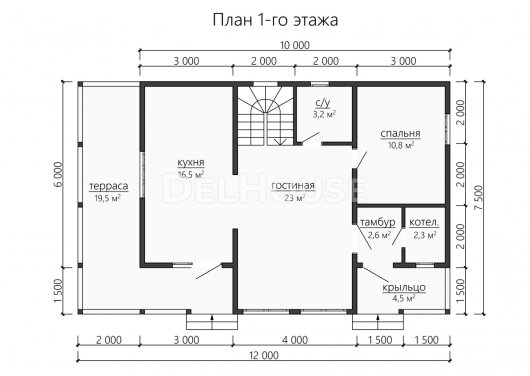Проект ДБ191 - планировка 1 этажа