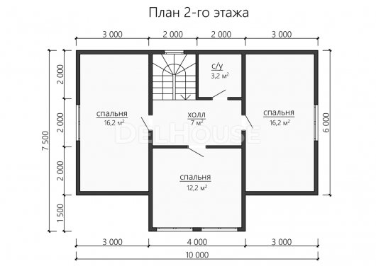Проект ДБ191 - планировка 2 этажа