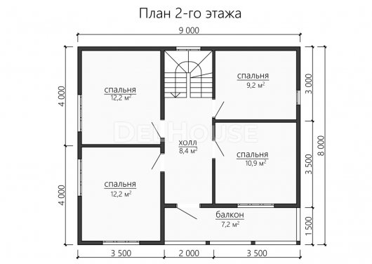Проект ДБ195 - планировка 2 этажа