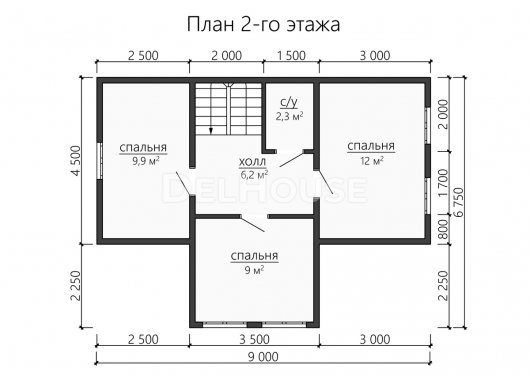 Проект ДБ197 - планировка 2 этажа