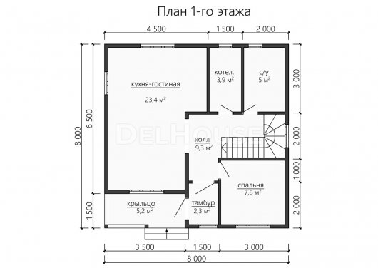 Проект ДБ199 - планировка 1 этажа