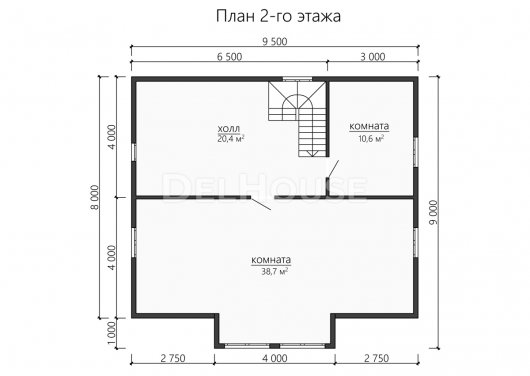 Проект ДБ200 - планировка 2 этажа