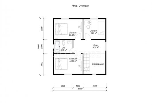 ДБ223 - планировка 2 этажа