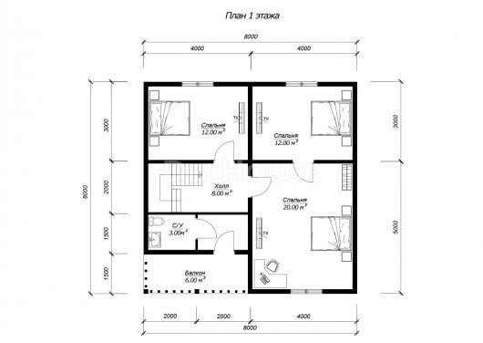 ДБ225 - планировка 2 этажа