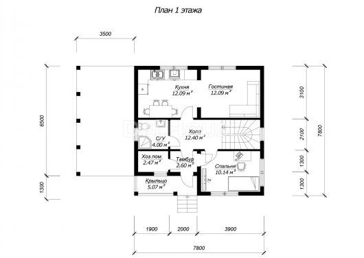 ДБ226 - планировка 1 этажа