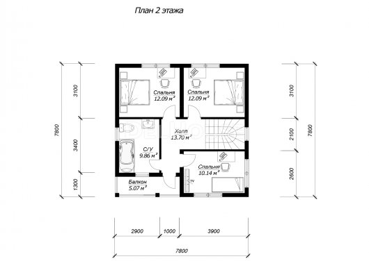 ДБ226 - планировка 2 этажа