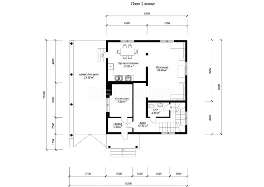 ДБ227 - планировка 1 этажа