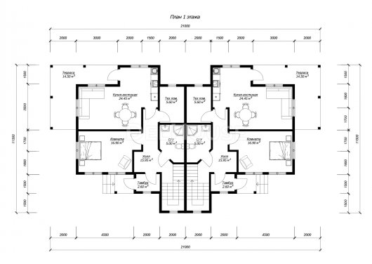 ДБ229  - планировка 1 этажа