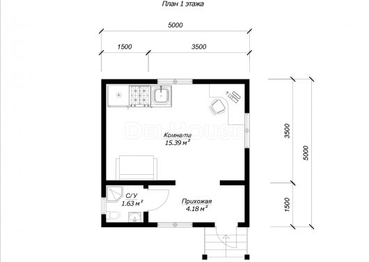 ДБ232 - планировка 1 этажа