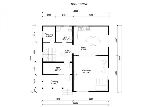 ДБ236 - планировка 1 этажа