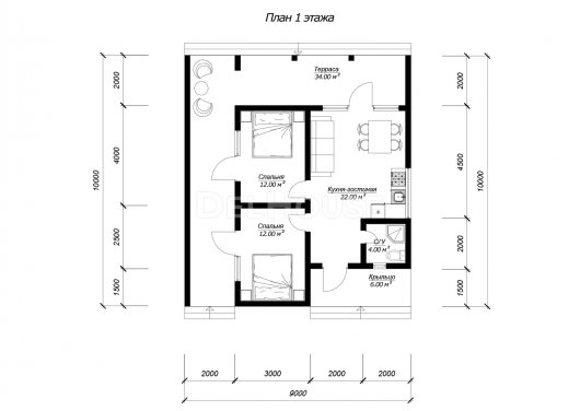 ДБХ003 - планировка 1 этажа