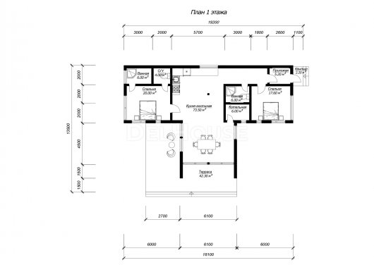 ДБХ005 - планировка 1 этажа