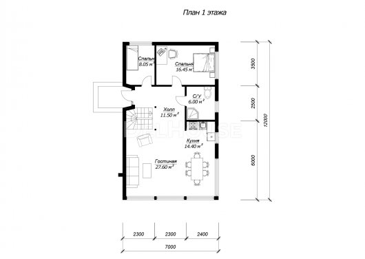 ДБХ006 - планировка 1 этажа