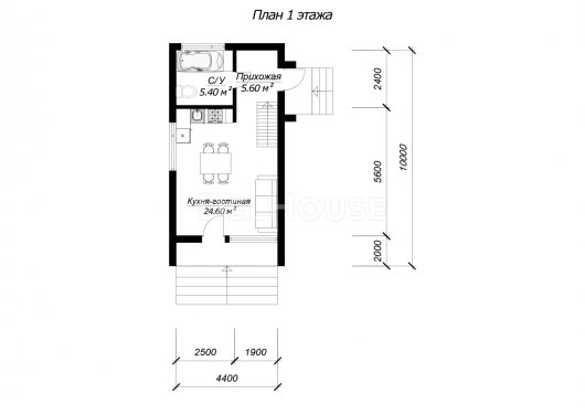 ДБХ007 - планировка 1 этажа