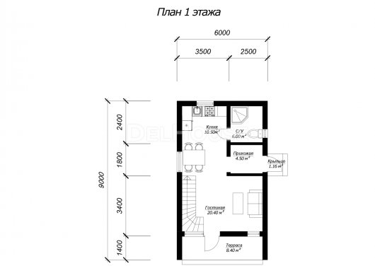 ДБХ008 - планировка 1 этажа