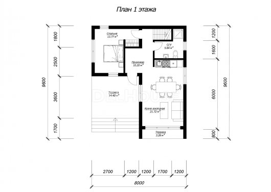 ДБХ009 - планировка 1 этажа
