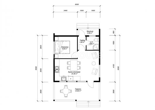 ДБХ010 - планировка 1 этажа