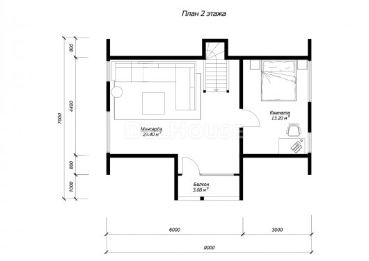 ДБХ011 - планировка 2 этажа