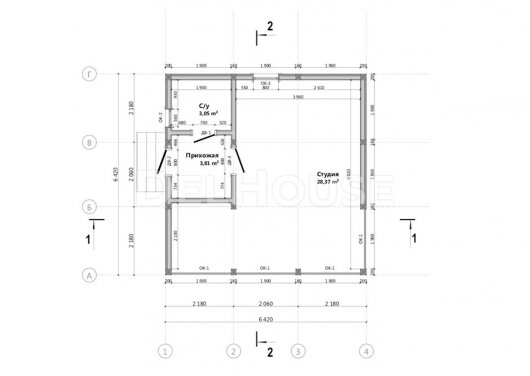 Проект ДФ001 - планировка 1 этажа