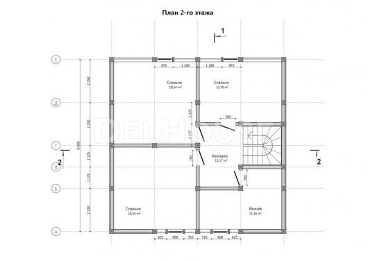 Проект ДФ002 - планировка 2 этажа