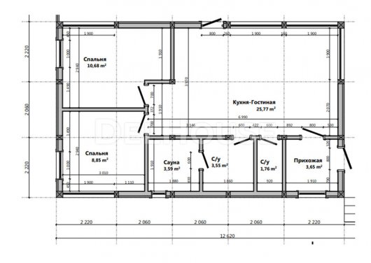 Проект ДФ005 - планировка 1 этажа