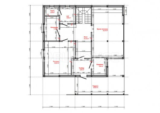 Проект ДФ007 - планировка 1 этажа