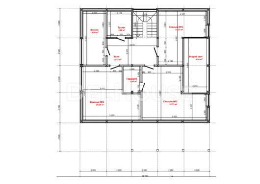 Проект ДФ007 - планировка 2 этажа