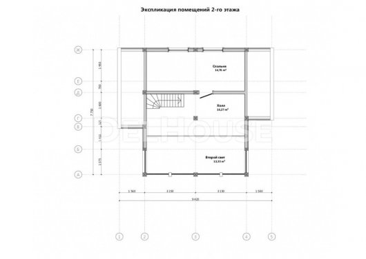 Проект ДФ010 - планировка 2 этажа