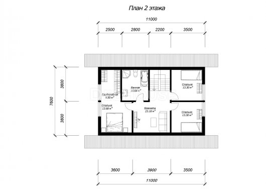 ДФ018 - планировка 2 этажа