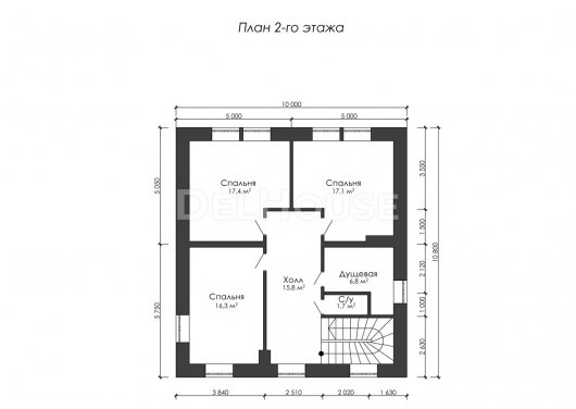 Проект ДГ005 - планировка 2 этажа