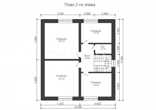 Проект ДГ011 - планировка 2 этажа