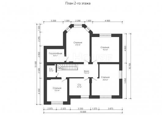 Проект ДГ012 - планировка 2 этажа