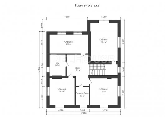 Проект ДГ018 - планировка 2 этажа