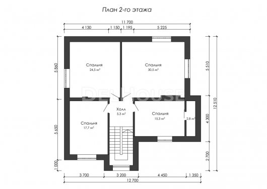 Проект ДГ031 - планировка 2 этажа