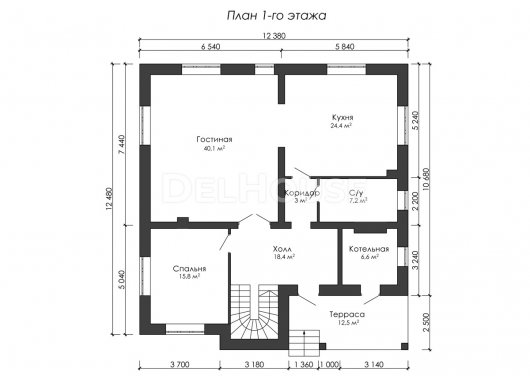 Проект ДГ036 - планировка 1 этажа