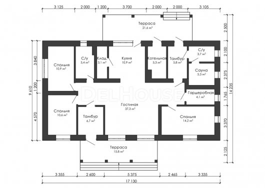 Проект ДГ038 - планировка 1 этажа