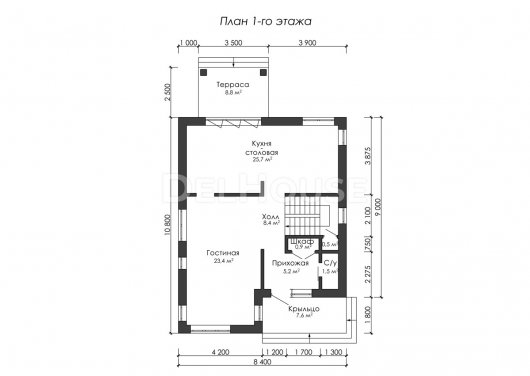 Проект ДГ049 - планировка 1 этажа