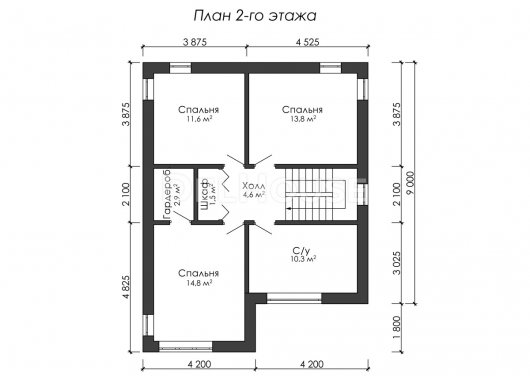 Проект ДГ049 - планировка 2 этажа