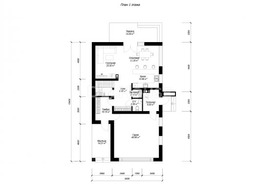 ДГ052 - планировка 1 этажа
