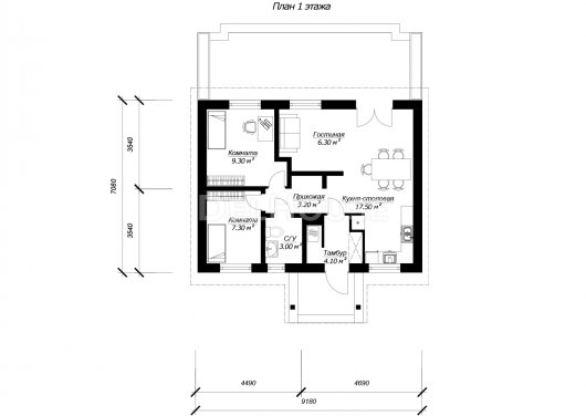 ДГ053 - планировка 1 этажа