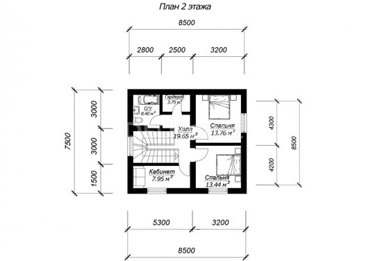 ДГ054 - планировка 2 этажа
